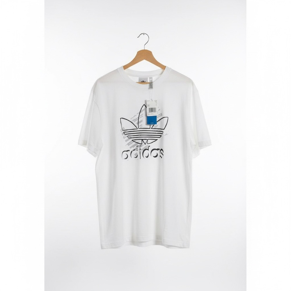 Adidas graphic t-shirt sketch trefoil logo crew neck Size XL NWT
